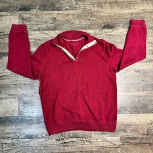Banana Republic Men's Zip Up Red Sweater
